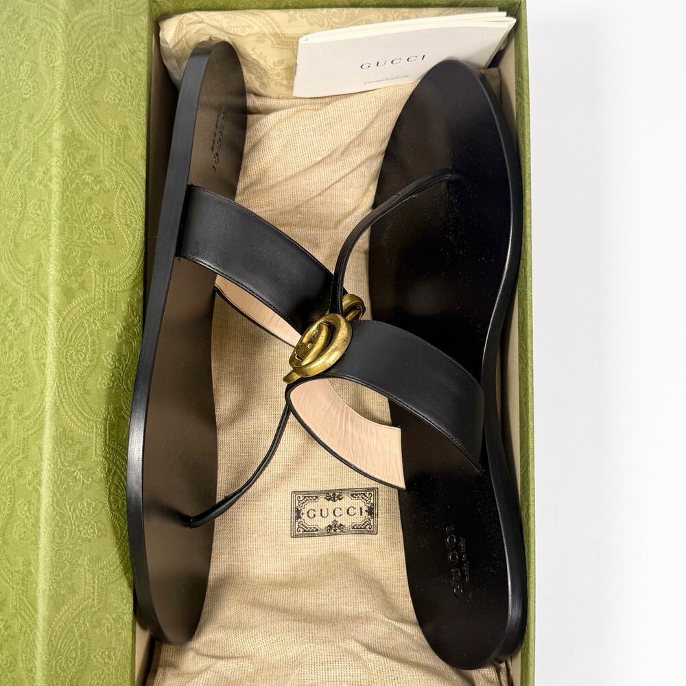 Gucci GG Marmont Calfskin Thong Sandal - Women’s 10.5 - Picture 2 of 8